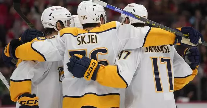 Skjei&#8217;s power-play goals cap Predators&#8217; 3-2 comeback win over Blackhawks