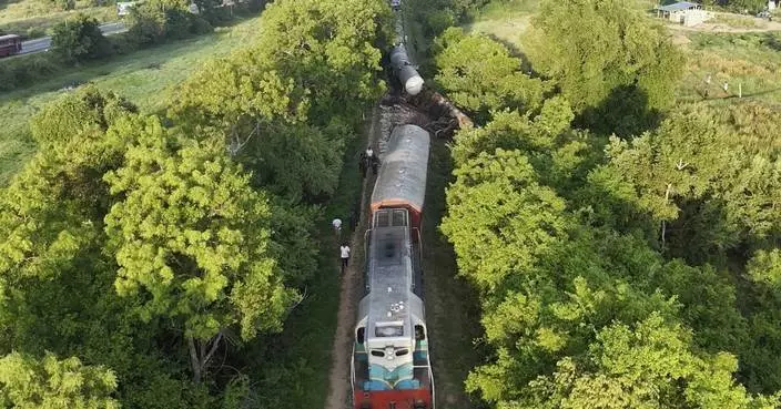 Train hits and kills 2 wild elephants in Sri Lanka as 2 of its fuel-carrying tankers derail