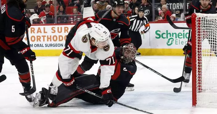 Spencer Martin notches 1st career shutout as Hurricanes put 4 past Senators