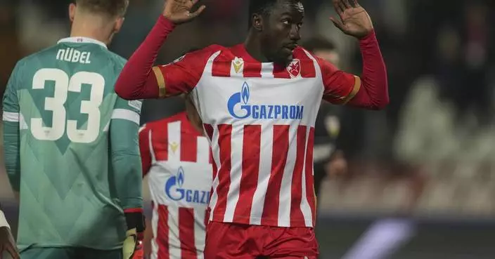 Red Star&#8217;s on-loan forward Silas scores against his parent club Stuttgart in Champions League