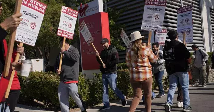 Strike by workers at a casino near the Las Vegas Strip enters 2nd day