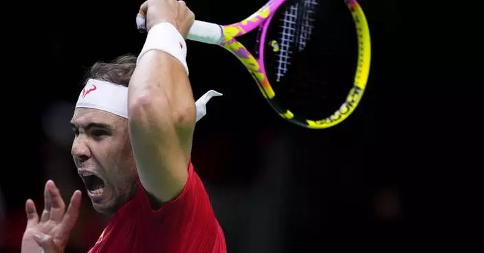 An emotional Rafael Nadal retires at the Davis Cup after he loses and Spain is eliminated