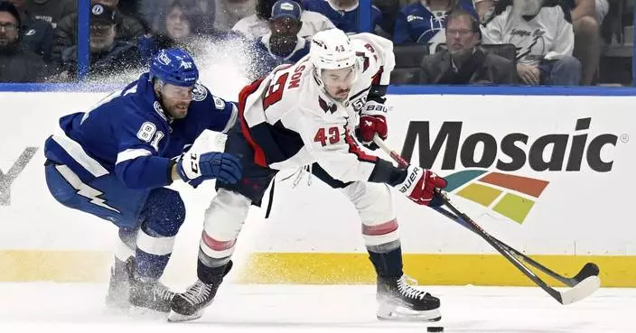 Tom Wilson's power-play goal lifts the Capitals over the Lightning 5-4