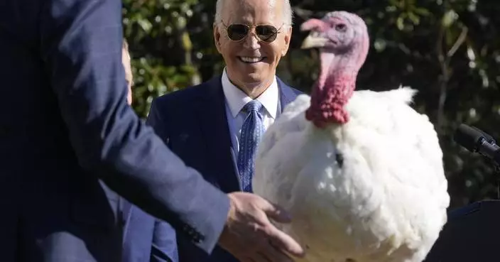 Joe Biden begins final White House holiday season with turkey pardons for 'Peach' and 'Blossom'