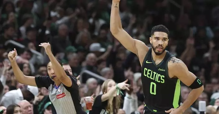 Tatum&#8217;s 3-pointer at the buzzer in overtime gives the Celtics a 126-123 victory over the Raptors