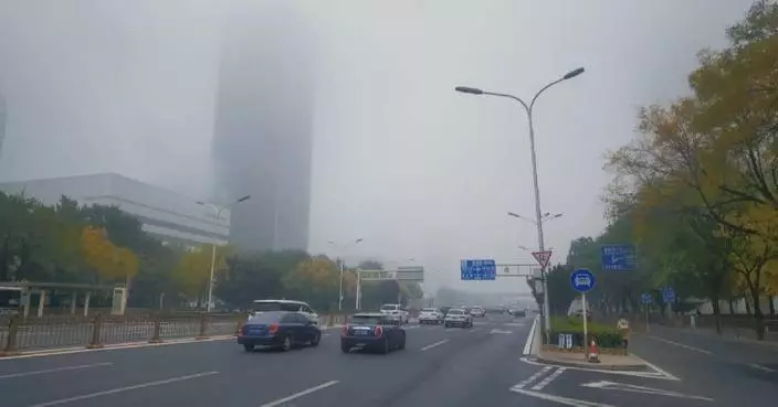 Dense fog envelops Beijing with poor visibility