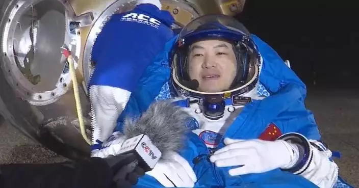 Shenzhou-18 astronaut Li Guangsu comes out of return capsule