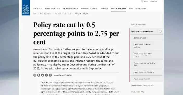 Swedish central bank cuts rates by 50 basis points