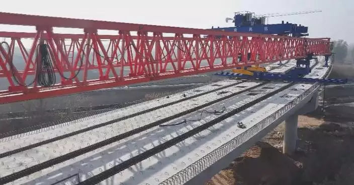 Super major bridge on expressway link road in Gansu completes construction