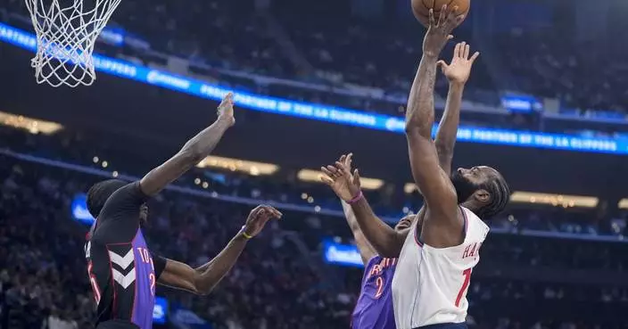 Harden, Powell score 24 points apiece as the Clippers hold off the Raptors 105-103