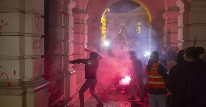 Police fire tear gas at protest over deadly canopy collapse in Serbia