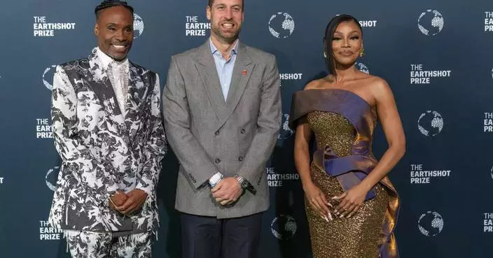 Prince William, in biodegradable sneakers, attends his Earthshot environment awards in South Africa