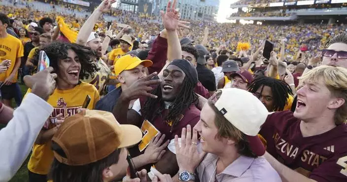 After fans storm field early, No. 21 Arizona St stops Hail Mary try for 28-23 win over No. 14 BYU