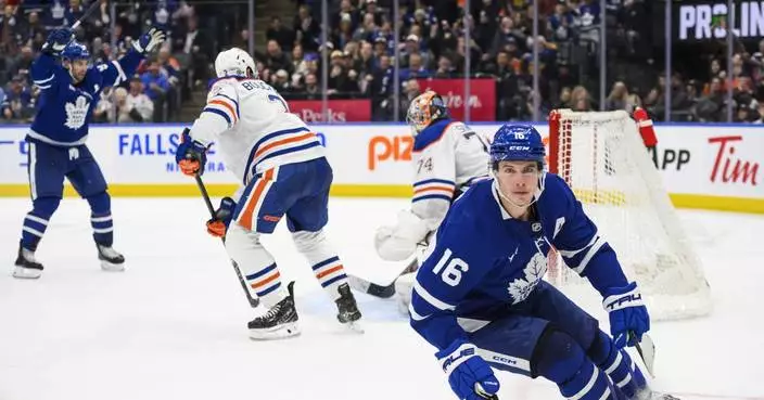 Mitch Marner scores in OT to lift the Maple Leafs past the Oilers, 4-3