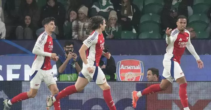 Gabriel mimics Gyokeres in cheeky goal celebration in Arsenal win over Sporting in Champions League