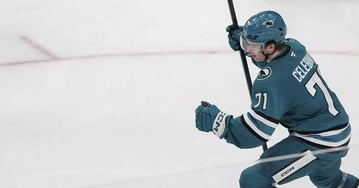 Celebrini scores 2 and adds an assist as Sharks shock Kings 7-2