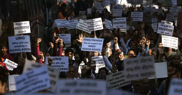 Hundreds protest in New Delhi against reported attacks on Hindus in Bangladesh