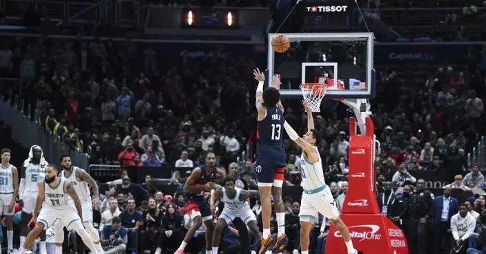 Poole&#8217;s 3-pointer with 8.1 seconds left lifts Wizards to a 113-110 win over Hornets