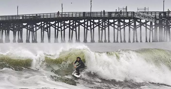 3 fall into ocean after California wharf partially collapses due to heavy surf from major storm