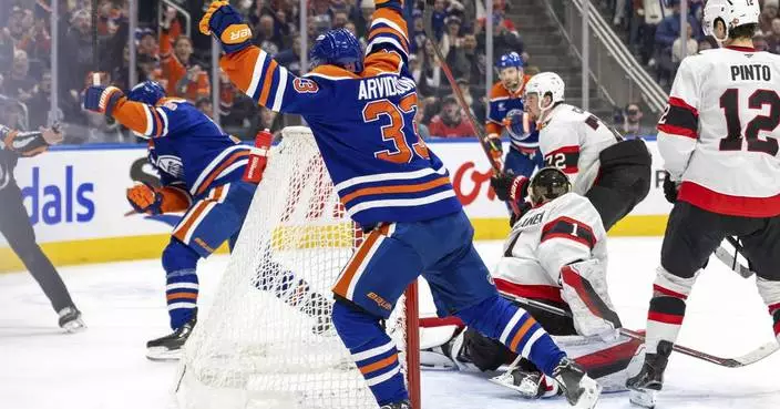 Oilers beat Ottawa 3-1 to end the Senators&#8217; season-high winning streak at 6