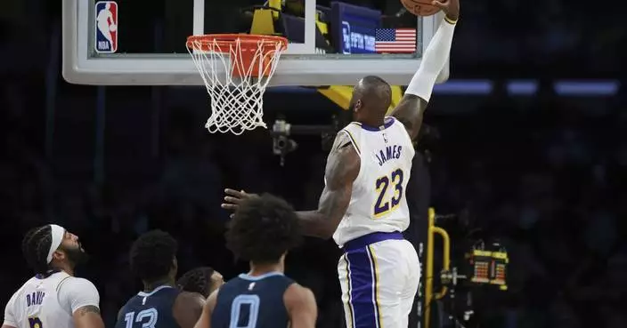 Anthony Davis scores 40 points, LeBron James has 18 in return to help Lakers beat Grizzlies, 116-110