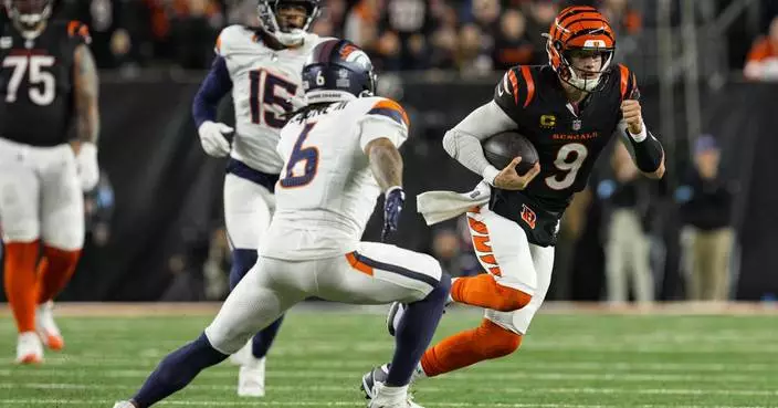 Burrow throws 3-yard TD pass to Higgins in OT as the Bengals keep beat Broncos 30-24