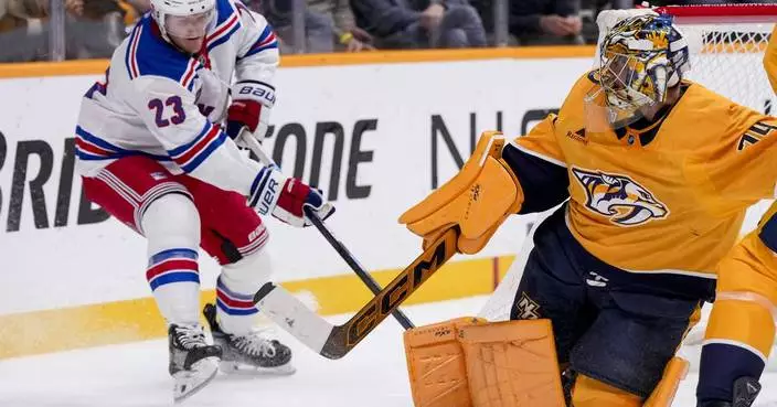 Juuse Saros makes 25 saves to lead Predators over sliding Rangers 2-0