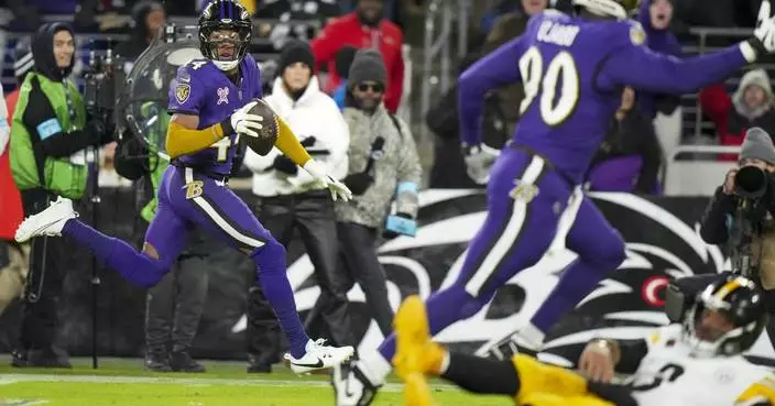 Lamar Jackson and the Ravens draw even atop the AFC North, beating the 1st-place Steelers 34-17