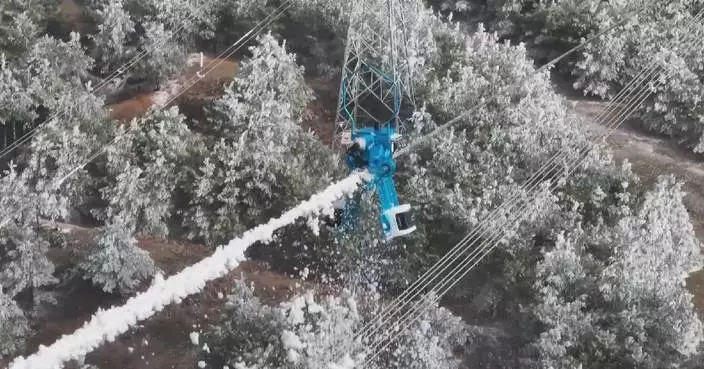 Robots deployed for de-icing on power lines in southwest China’s Sichuan