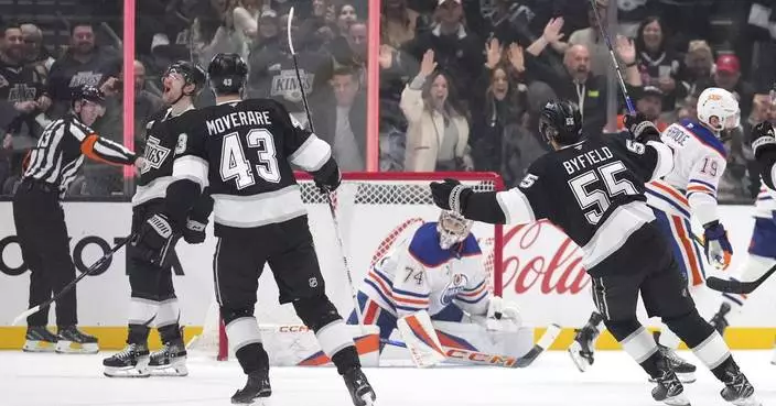 Byfield scores 2nd goal with 1:41 left in OT, lifting the Kings past the Oilers 4-3