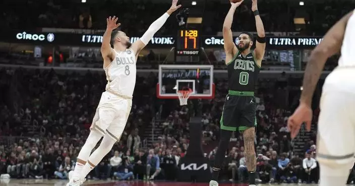 Tatum scores a season-high 43 to go with 16 rebounds, 10 assist in Celtics 123-98 win over Bulls