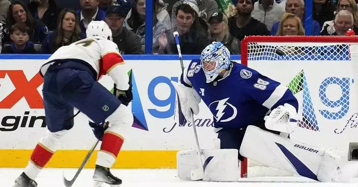 Panthers use short-handed goals to beat Lightning 4-2 in opener of home-and-home set