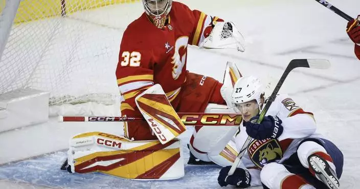 Dustin Wolf makes 32 saves, Flames hand Panthers their 2nd straight shutout with 3-0 win