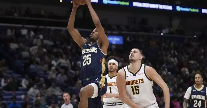 Jokic overcomes slow start for triple-double in the Nuggets&#8217; 132-129 OT win over the Pelicans