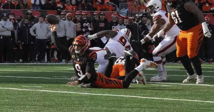 Burrow throws 3 TD passes and Bengals keep playoff hopes alive with 24-6 victory over Browns