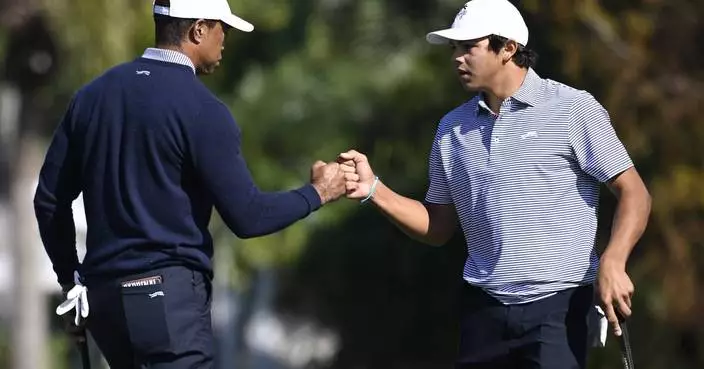 Tiger Woods and son Charlie share the lead at PNC Championship in Orlando