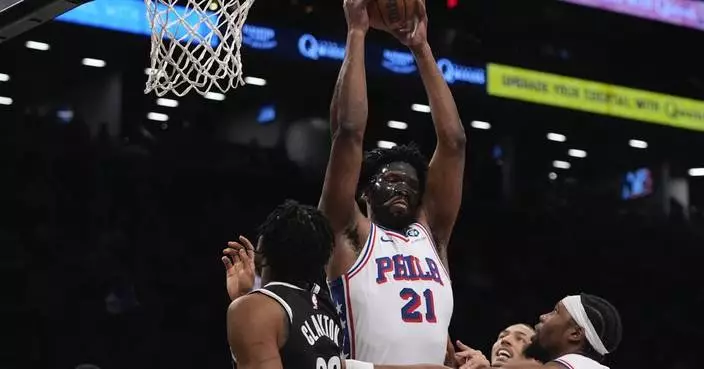 Embiid powers 76ers to a 123-94 victory over the short-handed Nets