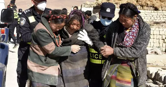 Tents arrive for survivors of earthquake in high-altitude, wintry Tibet that killed 126