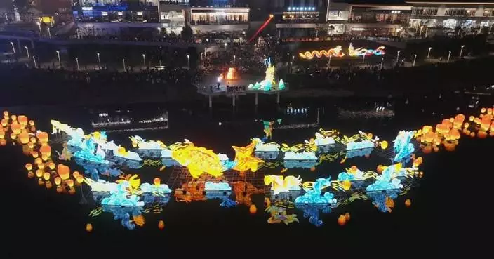 Chinese cities stage lantern show to greet new year