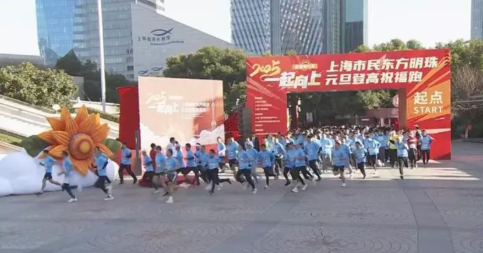 Shanghai residents ascend height to embrace New Year