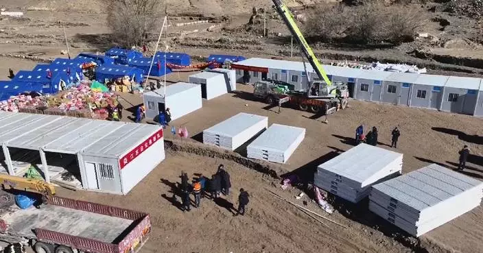 Temporary housing set up in quake-hit Xizang as relief work continues