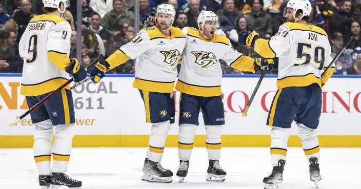 Stamkos scores in 2nd period, Saros gets 4th shutout of season as Predators beat Oilers 3-0