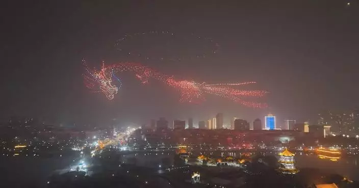 Chinese cities stage drone, light shows to celebrate Spring Festival