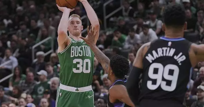 Sam Hauser becomes 4th Celtics player with 9 3s in a game as Boston keeps shooting from deep