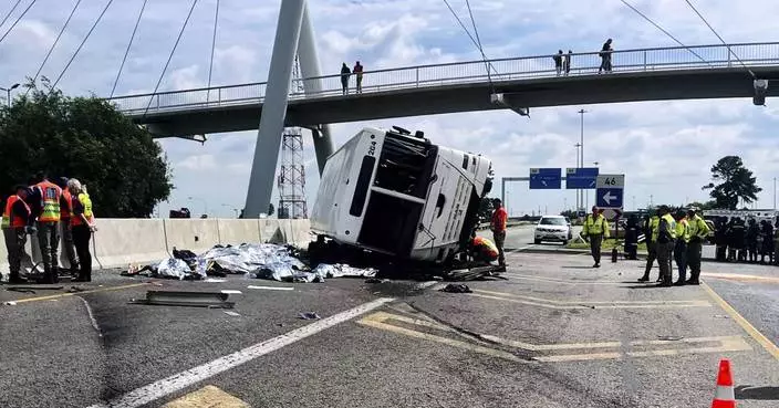 12 dead, dozens hurt as a bus overturns and passengers are thrown on a highway in South Africa