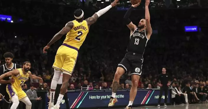 Nets snap 7-game skid by beating Lakers 111-108 in first game since LeBron James' groin injury