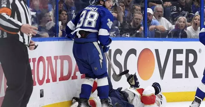 Tensions continue to flare between Lightning and Panthers as Brandon Hagel is knocked out of Game 4