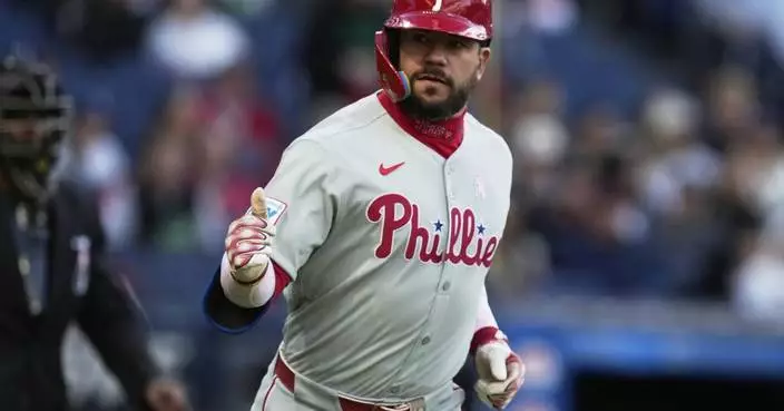 Kyle Schwarber hits 2 homers to tie Aaron Judge for MLB lead as Phillies beat Guardians 3-0