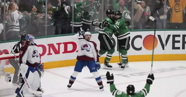Rantanen has hat trick as Stars rally past Avalanche 4-2 in Game 7 to advance to 2nd round