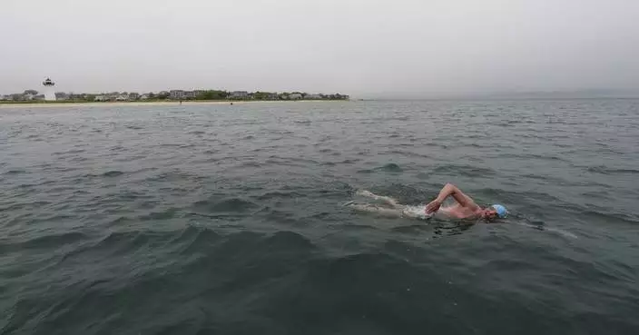 AP PHOTOS: Athlete to attempt first-ever swim around Martha&#8217;s Vineyard ahead of &#8216;Jaws&#8217; anniversary